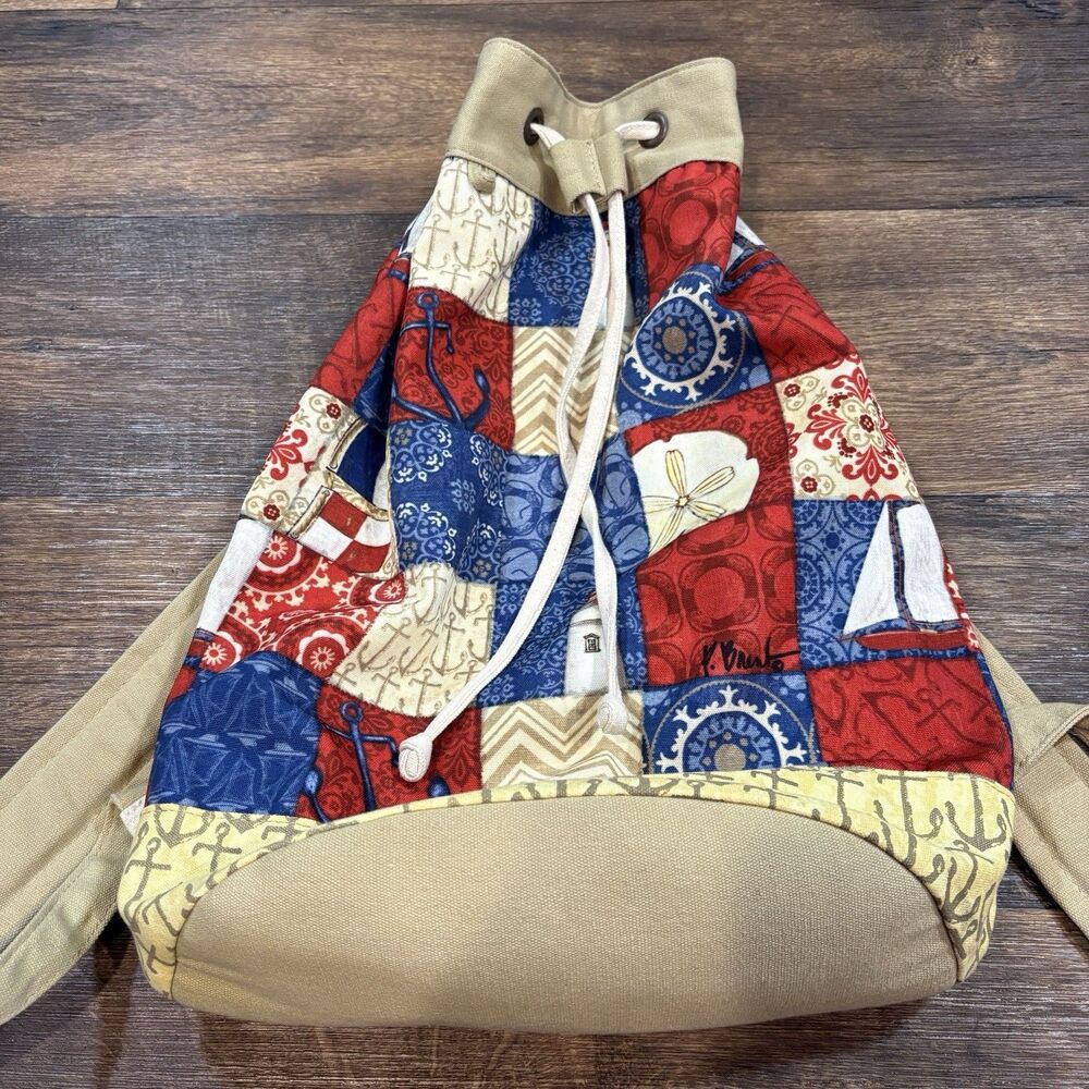 Paul Brent Nautical Patchwork Drawstring Backpack… - image 9